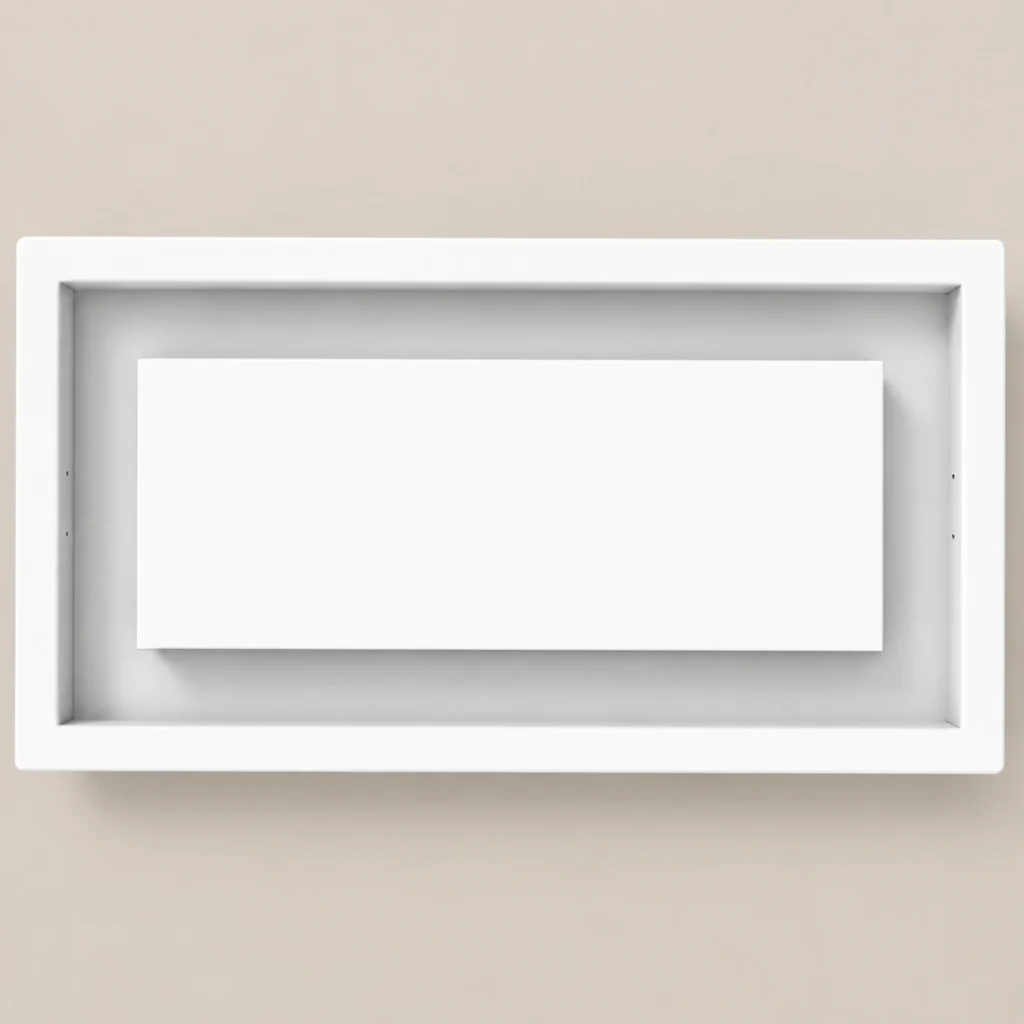White rectangular ceiling vent cover