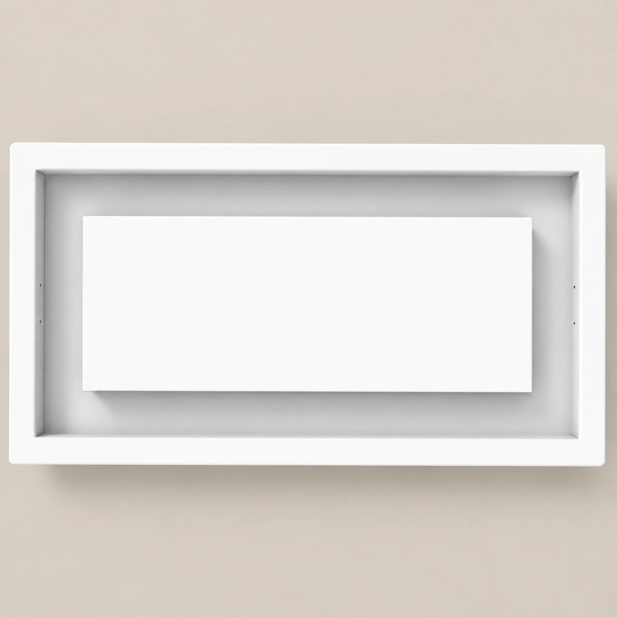 White rectangular ceiling vent cover