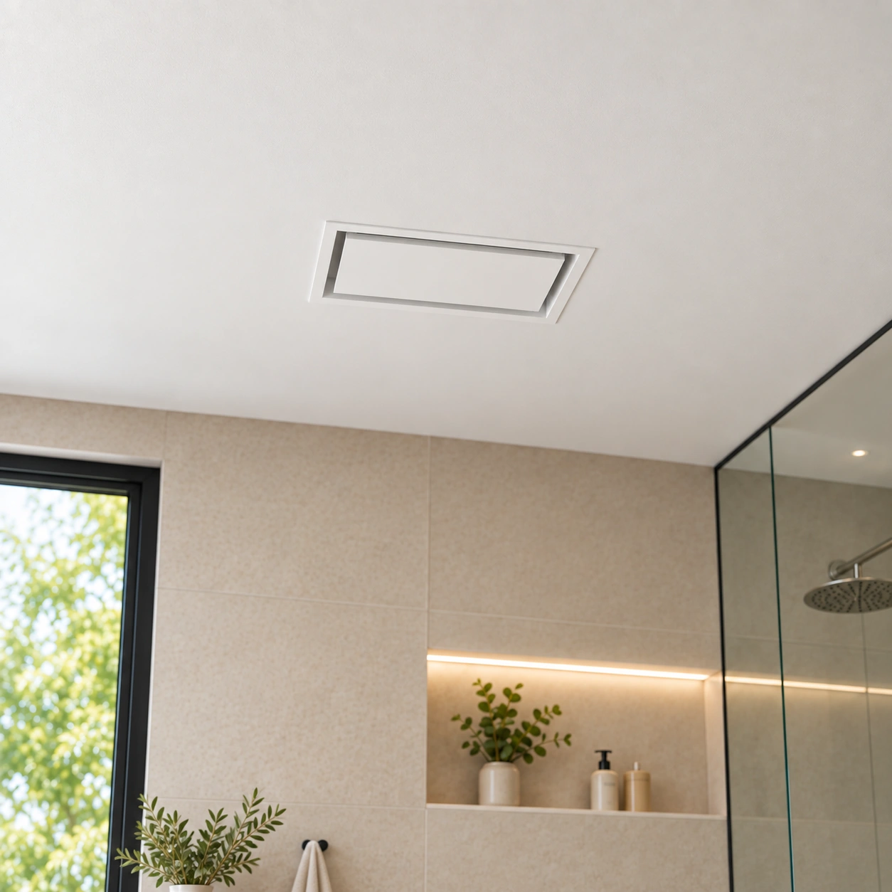 Large white rectangular ceiling vent cover