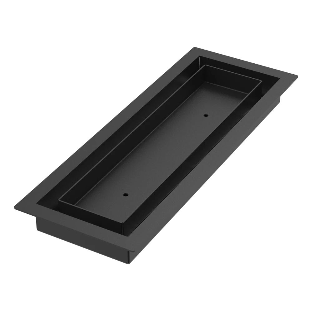 Black floor matching vent cover with flooring insert tray