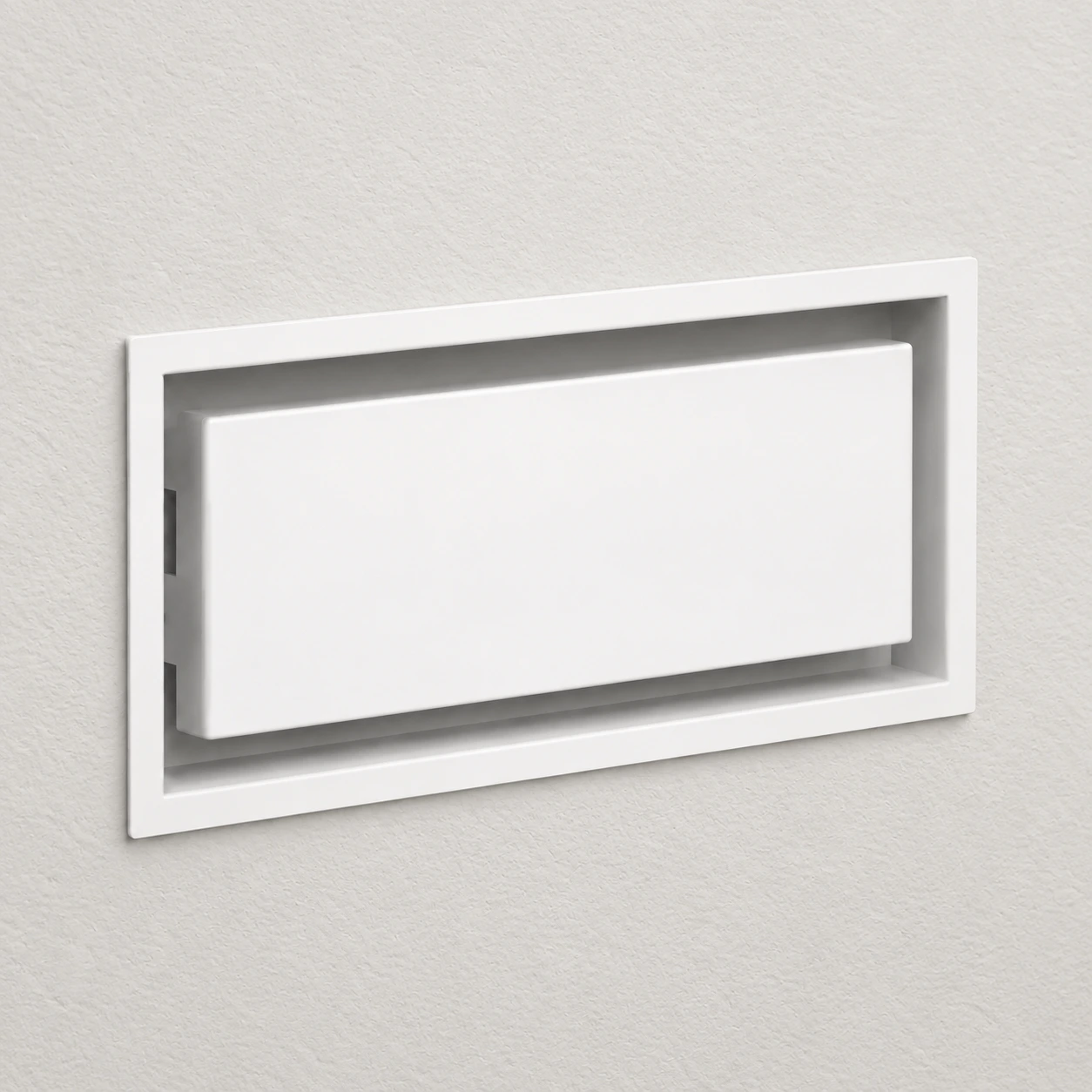 White rectangular wall vent cover